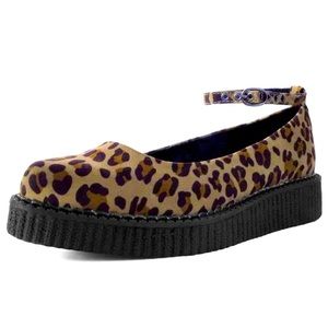 Leopard Pointed Ballet Ankle Strap Creeper